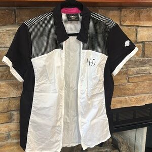 Harley Davidson Women’s Short Sleeve Zip Up Tshirts